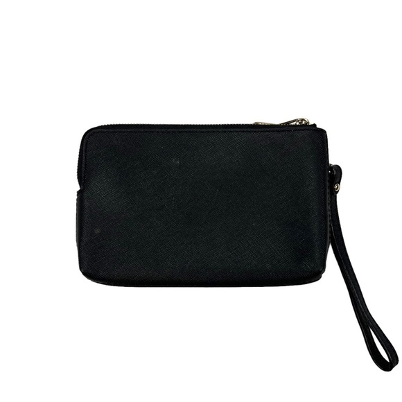 Michael Kors MK Black Double Zip Wristlet Clutch Wallet - Picture 2 of 8